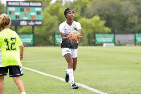 DENTON TEXAS: University of North Texas Mean Green women's soccer v University of Texas on August 27, 2017 at Apogee Stadium in Denton TX August 27, 2917. (Photo Rick Yeatts/Manny Flores)