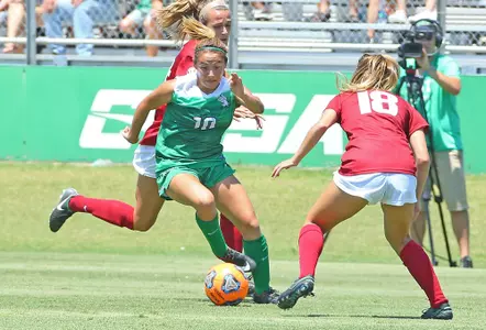 DENTON, TX - AUGUST 20: University of North Texas Mean Green Women Soccer v Arkansas Razorbacks at Mean Green Village Soccer Field in Arlington on August 20, 2017 in Denton Texas. (Photo by Rick Yeatts)