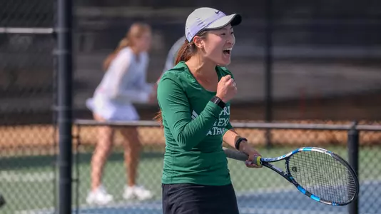 Denton, TX - March 15: Haruka Sasaki during the UNT Mean Green Women’s Tennis dual match against Georgia State University at the Waranch Tennis Complex in Denton, TX. (Photo by Mark Woods/DFWsportsonline)