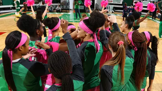 Women's basketball huddle