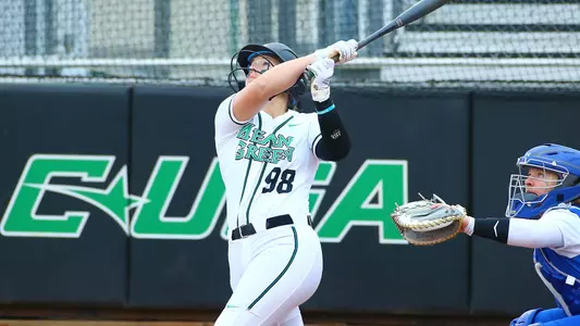 Jenna Goodrich connects with a pitch
