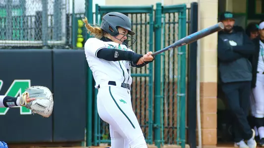 Katie Clark connects with a pitch