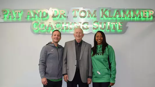 Grant McCasland, Dr. Pat Klammer and Jalie Mitchell in the Klammer Coaching Suite