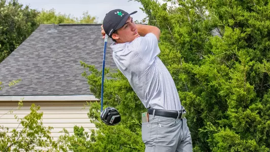 Vicente Marzilio tees off at Maridoe Golf Club