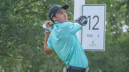 Vicente Marzilio drives off the 12th hole at Maridoe