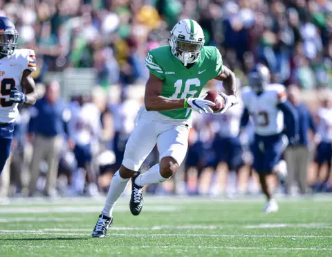 DENTON TX - November 2nd: - UTEP Miners vs North Texas Mean Green Football at Apogee Stadium in Denton, Texas. (Photo Credit):
Mean Green Sports/Manny Flores