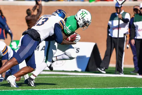 DENTON TX - November 2nd: - UTEP Miners vs North Texas Mean Green Football at Apogee Stadium in Denton, Texas. (Photo Credit):
Mean Green Sports/Manny Flores
