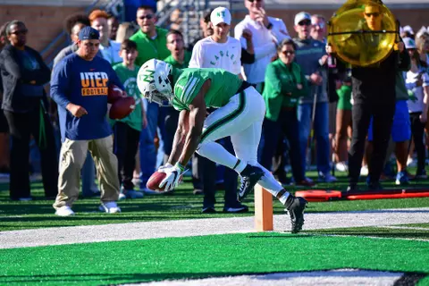 DENTON TX - November 2nd: - UTEP Miners vs North Texas Mean Green Football at Apogee Stadium in Denton, Texas. (Photo Credit):
Mean Green Sports/Manny Flores