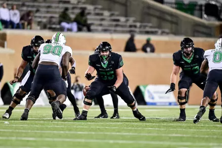 Denton, TX - October 15th, 2021: Marshall Thundering Herd vs North Texas Mean Green at Apogee Stadium in Denton, Texas. (Photo by Manny Flores)