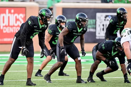 Denton, TX - October 15th, 2021: Marshall Thundering Herd vs North Texas Mean Green at Apogee Stadium in Denton, Texas. (Photo by Manny Flores)