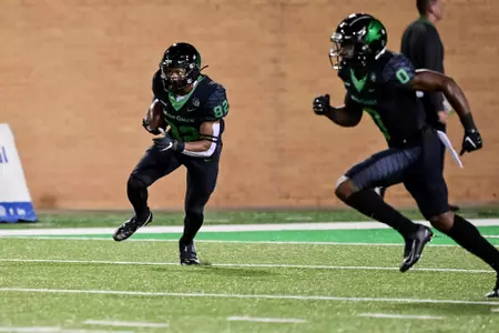 Denton, TX - October 15th, 2021: Marshall Thundering Herd vs North Texas Mean Green at Apogee Stadium in Denton, Texas. (Photo by Manny Flores)