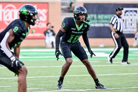 Denton, TX - October 15th, 2021:  Marshall Thundering Herd vs North Texas Mean Green at Apogee Stadium in Denton, Texas.  (Photo by Manny Flores)