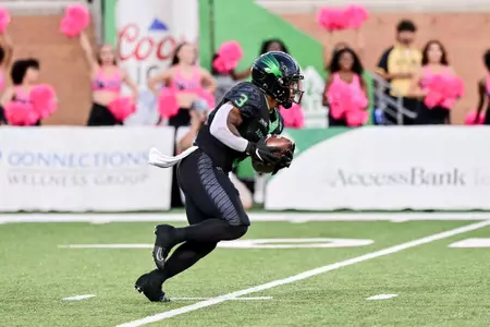 Denton, TX - October 15th, 2021: Marshall Thundering Herd vs North Texas Mean Green at Apogee Stadium in Denton, Texas. (Photo by Manny Flores)