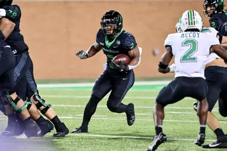 Denton, TX - October 15th, 2021: Marshall Thundering Herd vs North Texas Mean Green at Apogee Stadium in Denton, Texas. (Photo by Manny Flores)