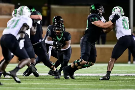 Denton, TX - October 15th, 2021: Marshall Thundering Herd vs North Texas Mean Green at Apogee Stadium in Denton, Texas. (Photo by Manny Flores)