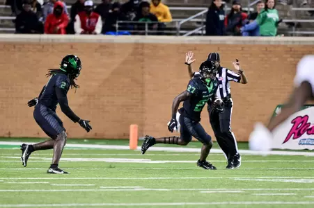 Denton, TX - October 15th, 2021:  Marshall Thundering Herd vs North Texas Mean Green at Apogee Stadium in Denton, Texas.  (Photo by Manny Flores)