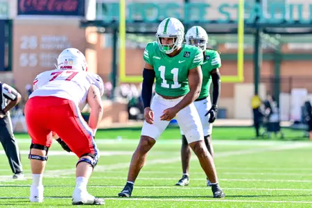 Denton, TX - October 23rd, 2021: Liberty Flames vs North Texas Mean Green at Apogee Stadium in Denton, Texas. (Photo by Manny Flores)