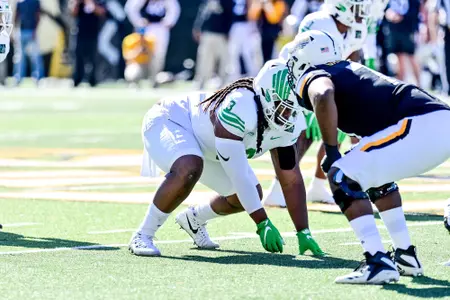 Hattiesburg, MS - November 6th, 2021: North Texas Mean Green at M. M. Roberts Stadium in Hattiesburg, Mississippi. (Photo by Manny Flores)