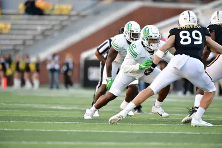 Hattiesburg, MS - November 6th, 2021: North Texas Mean Green at M. M. Roberts Stadium in Hattiesburg, Mississippi. (Photo by Manny Flores)