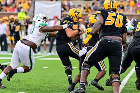 Columbia, MO. - October 9th, 2021:  
North Texas Mean Green vs Missouri Tigers at Faurot Field Stadium in Columbia, Missouri.  (Photo by Manny Flores)