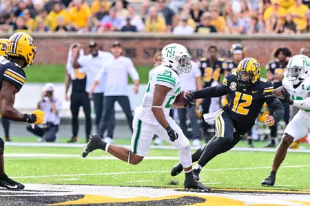 Columbia, MO. - October 9th, 2021:  
North Texas Mean Green vs Missouri Tigers at Faurot Field Stadium in Columbia, Missouri.  (Photo by Manny Flores)