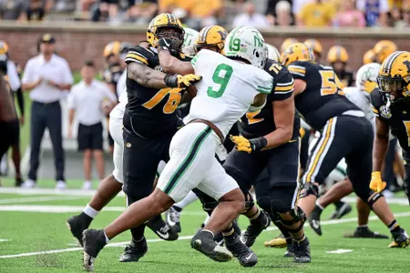 Columbia, MO. - October 9th, 2021:
North Texas Mean Green vs Missouri Tigers at Faurot Field Stadium in Columbia, Missouri. (Photo by Manny Flores)