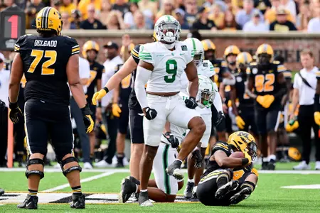 Columbia, MO. - October 9th, 2021:
North Texas Mean Green vs Missouri Tigers at Faurot Field Stadium in Columbia, Missouri. (Photo by Manny Flores)
