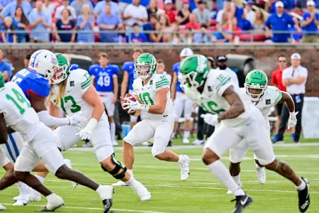 Dallas, TX - September 11th, 2021:  
North Texas Mean Green vs SMU Mustangs at Gerald J. Ford Stadium in Dallas, Texas.  (Photo by Manny Flores)