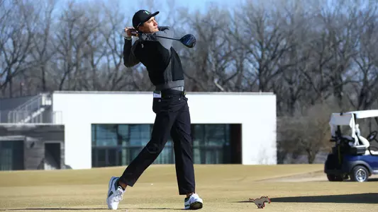 Vicente Marzilio teeing off at Trinity Forest