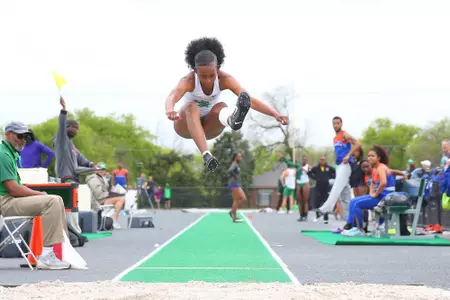 DENTON, TX - APRIL 6:  University of North Texas Track & Field at North Texas Mean Green Athlete Field in Denton on April 6, 2019 in Denton, Texas