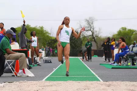 DENTON, TX - APRIL 6: University of North Texas Track & Field at North Texas Mean Green Athlete Field in Denton on April 6, 2019 in Denton, Texas