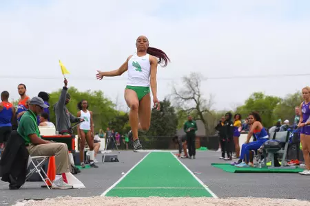 DENTON, TX - APRIL 6: University of North Texas Track & Field at North Texas Mean Green Athlete Field in Denton on April 6, 2019 in Denton, Texas