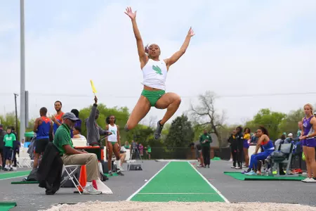 DENTON, TX - APRIL 6: University of North Texas Track & Field at North Texas Mean Green Athlete Field in Denton on April 6, 2019 in Denton, Texas
