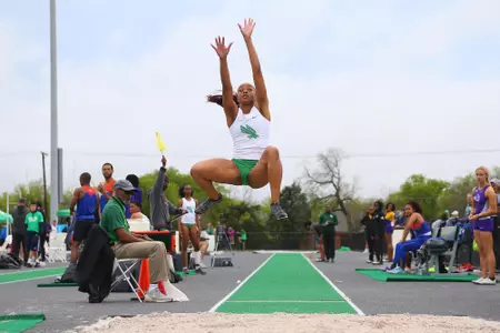 DENTON, TX - APRIL 6: University of North Texas Track & Field at North Texas Mean Green Athlete Field in Denton on April 6, 2019 in Denton, Texas
