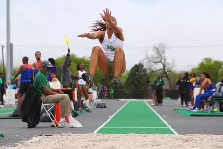 DENTON, TX - APRIL 6: University of North Texas Track & Field at North Texas Mean Green Athlete Field in Denton on April 6, 2019 in Denton, Texas