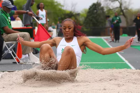 DENTON, TX - APRIL 6: University of North Texas Track & Field at North Texas Mean Green Athlete Field in Denton on April 6, 2019 in Denton, Texas