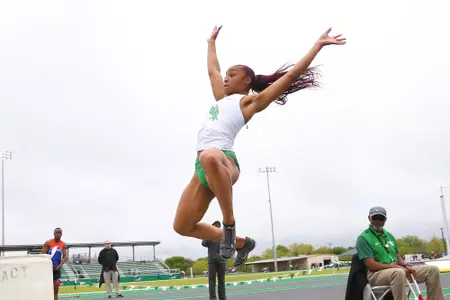 DENTON, TX - APRIL 6: University of North Texas Track & Field at North Texas Mean Green Athlete Field in Denton on April 6, 2019 in Denton, Texas