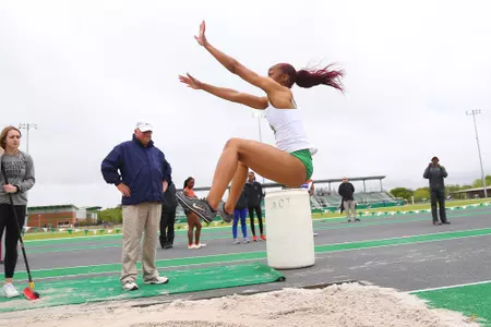 DENTON, TX - APRIL 6: University of North Texas Track & Field at North Texas Mean Green Athlete Field in Denton on April 6, 2019 in Denton, Texas