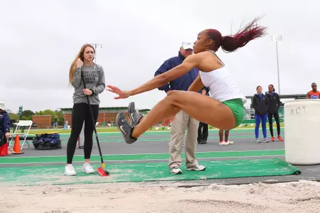 DENTON, TX - APRIL 6: University of North Texas Track & Field at North Texas Mean Green Athlete Field in Denton on April 6, 2019 in Denton, Texas