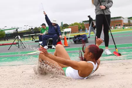 DENTON, TX - APRIL 6: University of North Texas Track & Field at North Texas Mean Green Athlete Field in Denton on April 6, 2019 in Denton, Texas