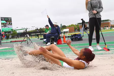 DENTON, TX - APRIL 6: University of North Texas Track & Field at North Texas Mean Green Athlete Field in Denton on April 6, 2019 in Denton, Texas
