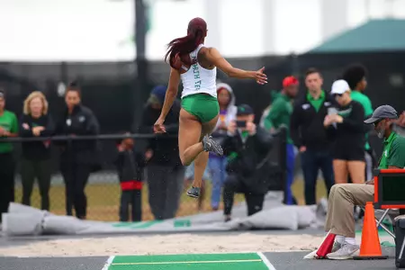 DENTON, TX - APRIL 6: University of North Texas Track & Field at North Texas Mean Green Athlete Field in Denton on April 6, 2019 in Denton, Texas