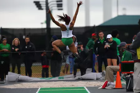DENTON, TX - APRIL 6: University of North Texas Track & Field at North Texas Mean Green Athlete Field in Denton on April 6, 2019 in Denton, Texas