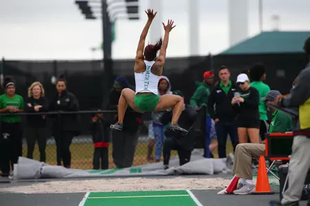 DENTON, TX - APRIL 6: University of North Texas Track & Field at North Texas Mean Green Athlete Field in Denton on April 6, 2019 in Denton, Texas