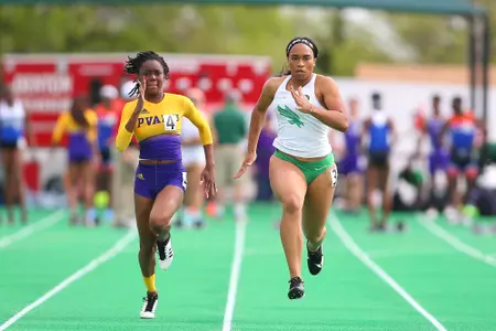 DENTON, TX - APRIL 6: University of North Texas Track & Field at North Texas Mean Green Athlete Field in Denton on April 6, 2019 in Denton, Texas