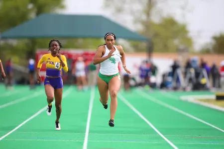 DENTON, TX - APRIL 6: University of North Texas Track & Field at North Texas Mean Green Athlete Field in Denton on April 6, 2019 in Denton, Texas