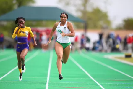 DENTON, TX - APRIL 6: University of North Texas Track & Field at North Texas Mean Green Athlete Field in Denton on April 6, 2019 in Denton, Texas