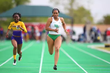 DENTON, TX - APRIL 6: University of North Texas Track & Field at North Texas Mean Green Athlete Field in Denton on April 6, 2019 in Denton, Texas