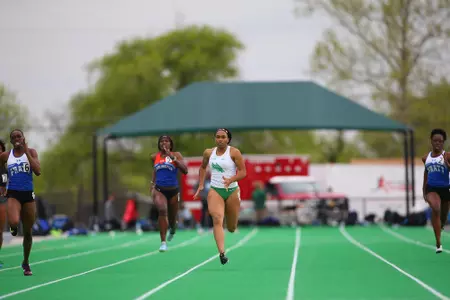 DENTON, TX - APRIL 6: University of North Texas Track & Field at North Texas Mean Green Athlete Field in Denton on April 6, 2019 in Denton, Texas