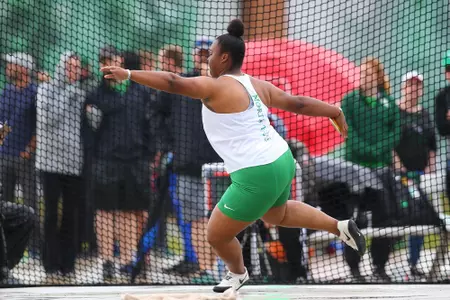 DENTON, TX - APRIL 6:  University of North Texas Track & Field at North Texas Mean Green Athlete Field in Denton on April 6, 2019 in Denton, Texas